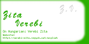 zita verebi business card